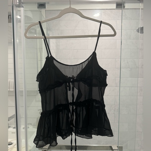 Black Ruffle Tank - Picture 3 of 3